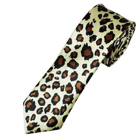 Leopard Animal Print Skinny Tie .